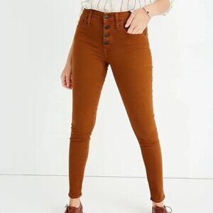 Madewell 9" Mid-Rise Skinny Jeans in Burnished Cedar